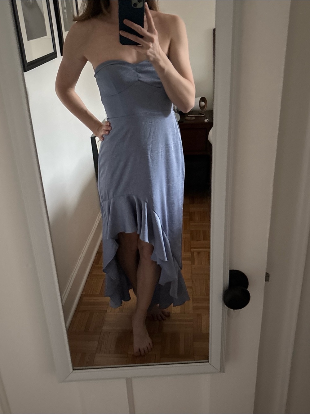 Lulu's Lilac Strapless High-Low Ruffle Dress - Picture 4 of 8